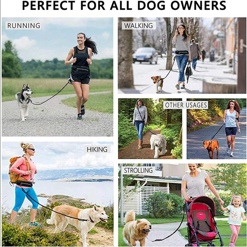 Hands-Free Bungee Dog Leash — Shock-Absorbing Belt for Running & Training