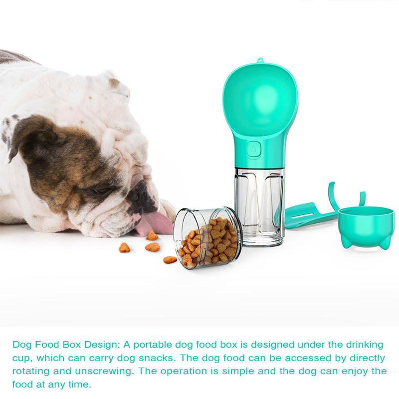 Portable Pet Water Bottle — 3-in-1 Outdoor Dog Drinking Feeder